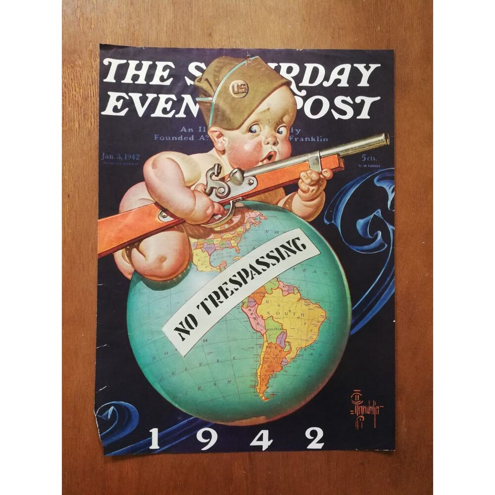 Vintage Saturday Evening Post January 13 1942 J.C. Leyendecker Cover Only
